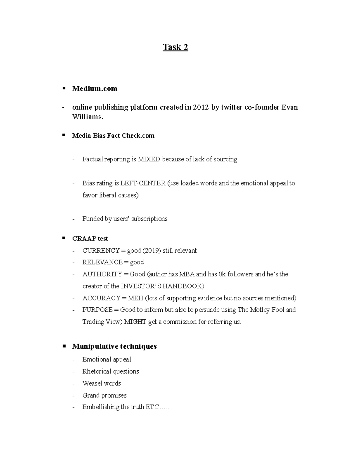 Task2 - Task 2 for the course - Task 2 Medium - online publishing ...