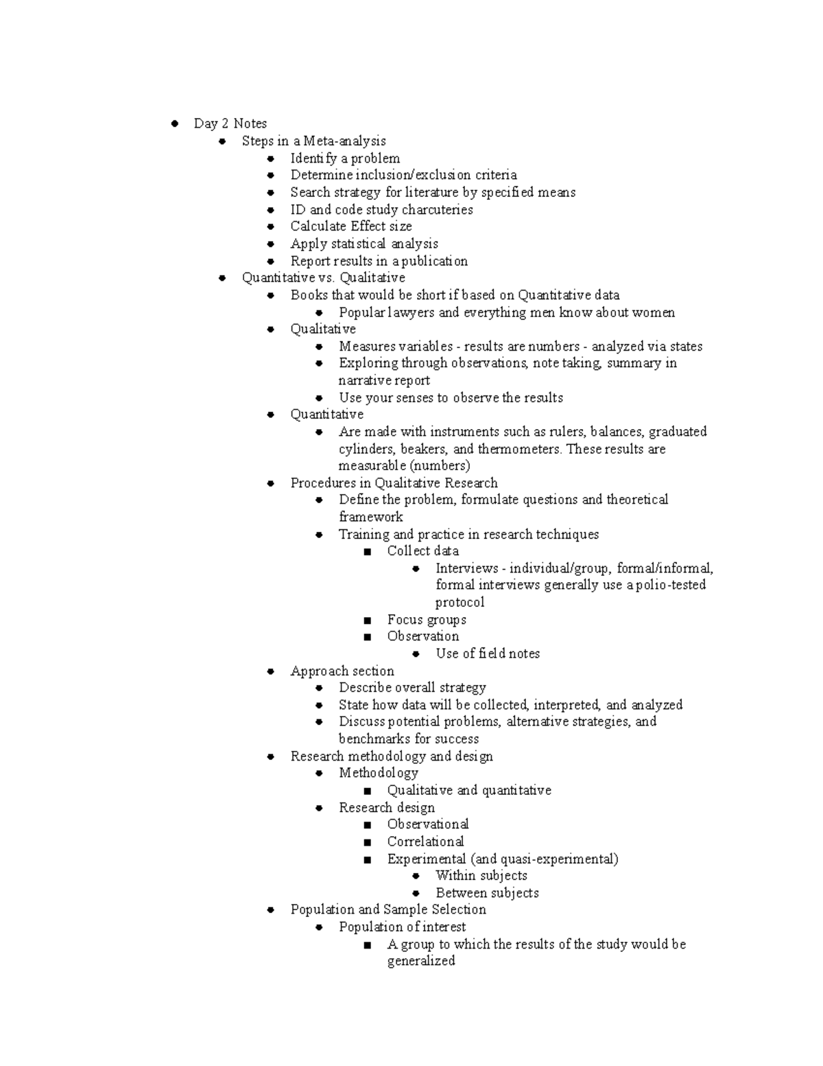 Week 8 day 2 Notes 485 - Day 2 Notes Steps in a Meta-analysis Identify ...
