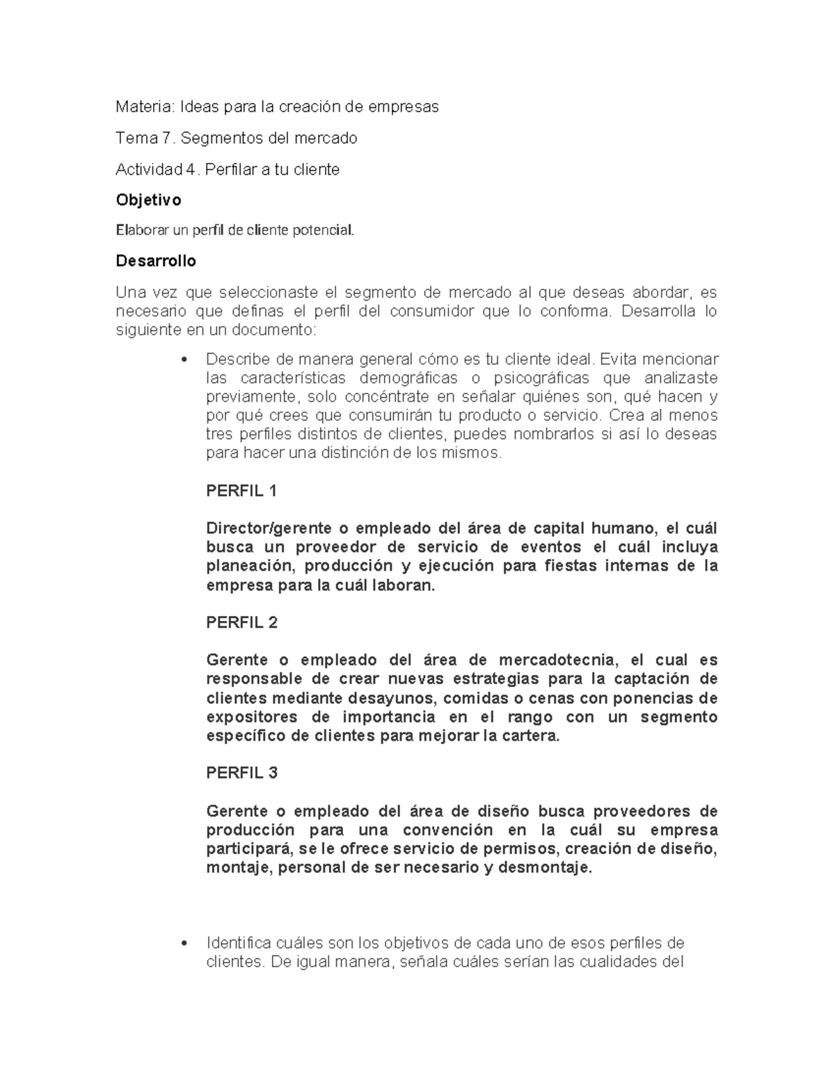 Actividad 4 Ideas - ACT 4 - Materia: Ideas para la creación de empresas ...