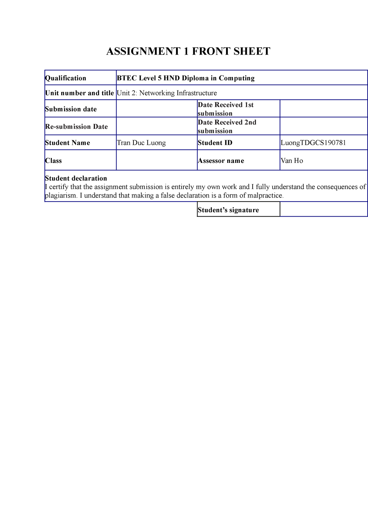 hnd networking assignment