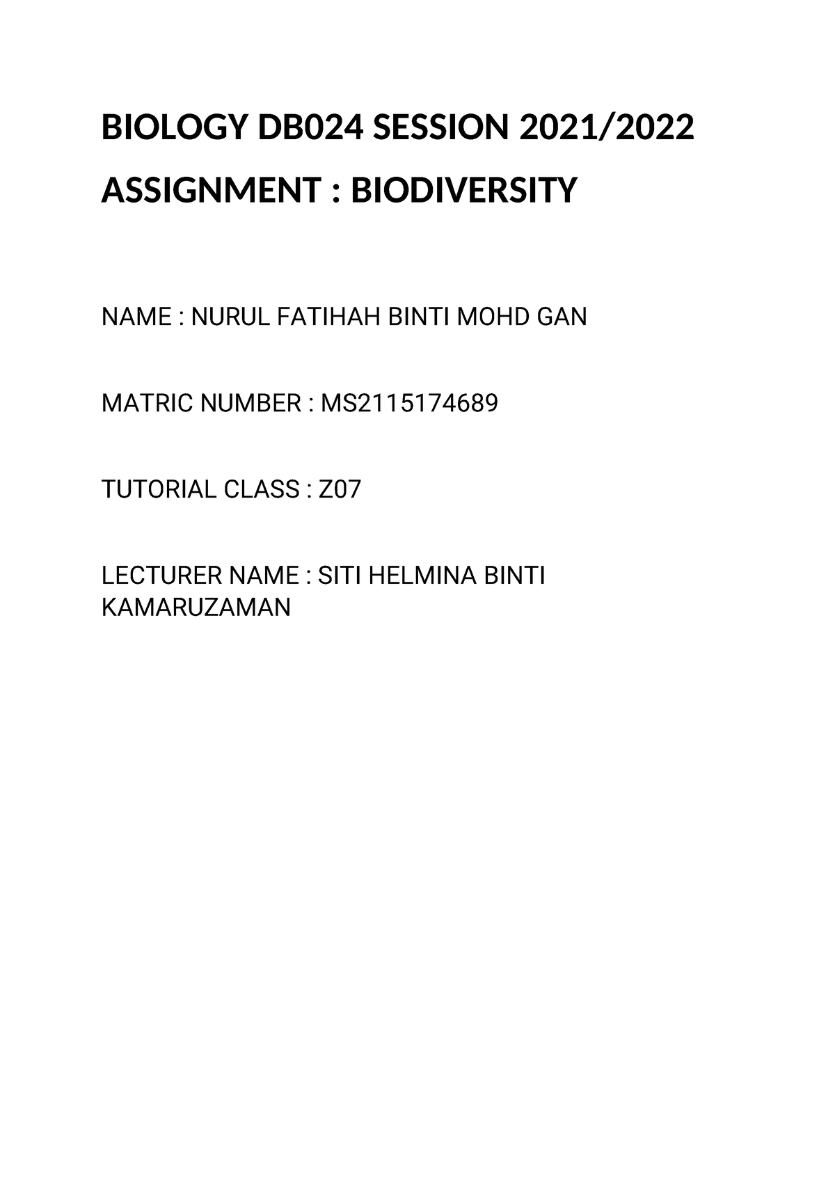 assignment biology sb025
