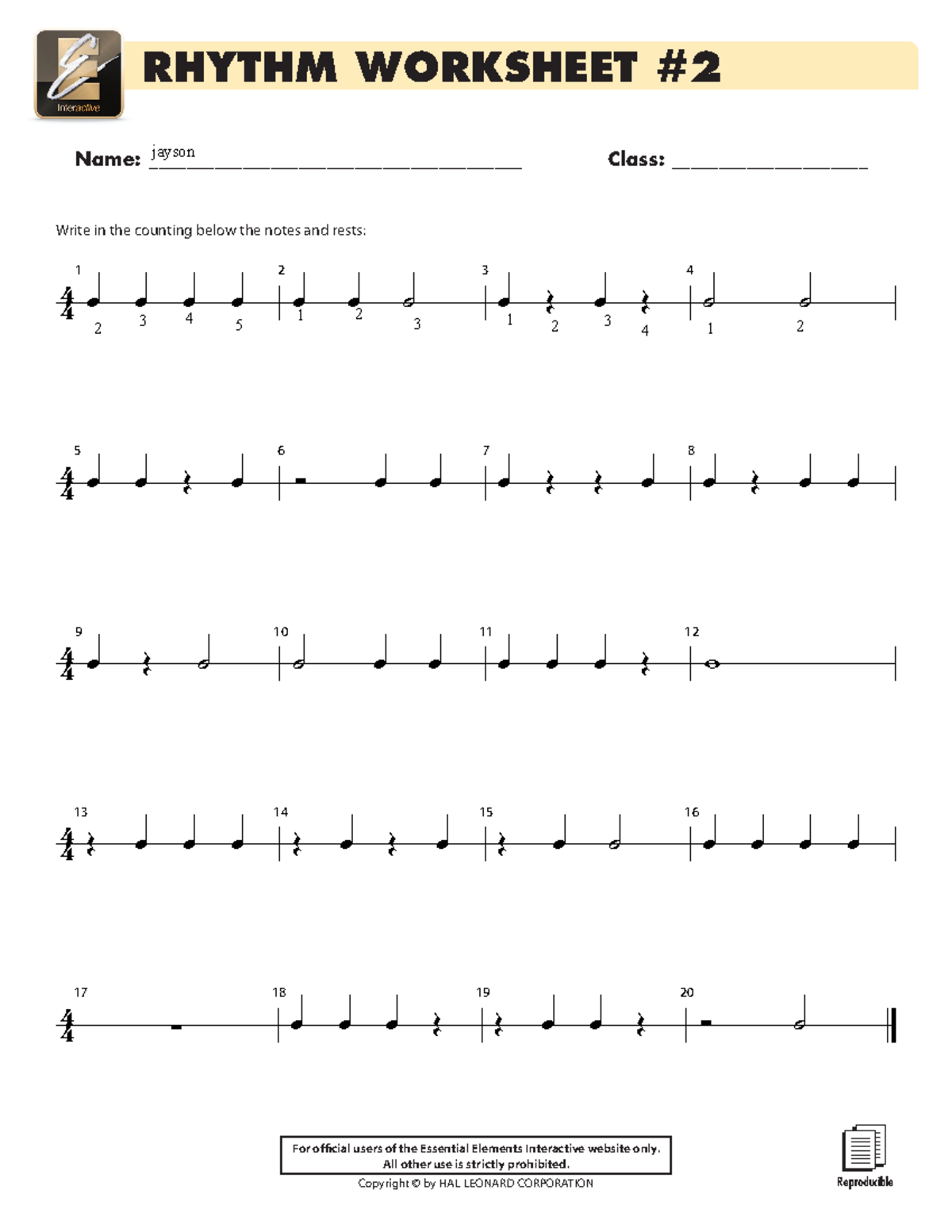 Jayson Bankston [ Student] - EEi Rhythm 2 - For official users of the ...