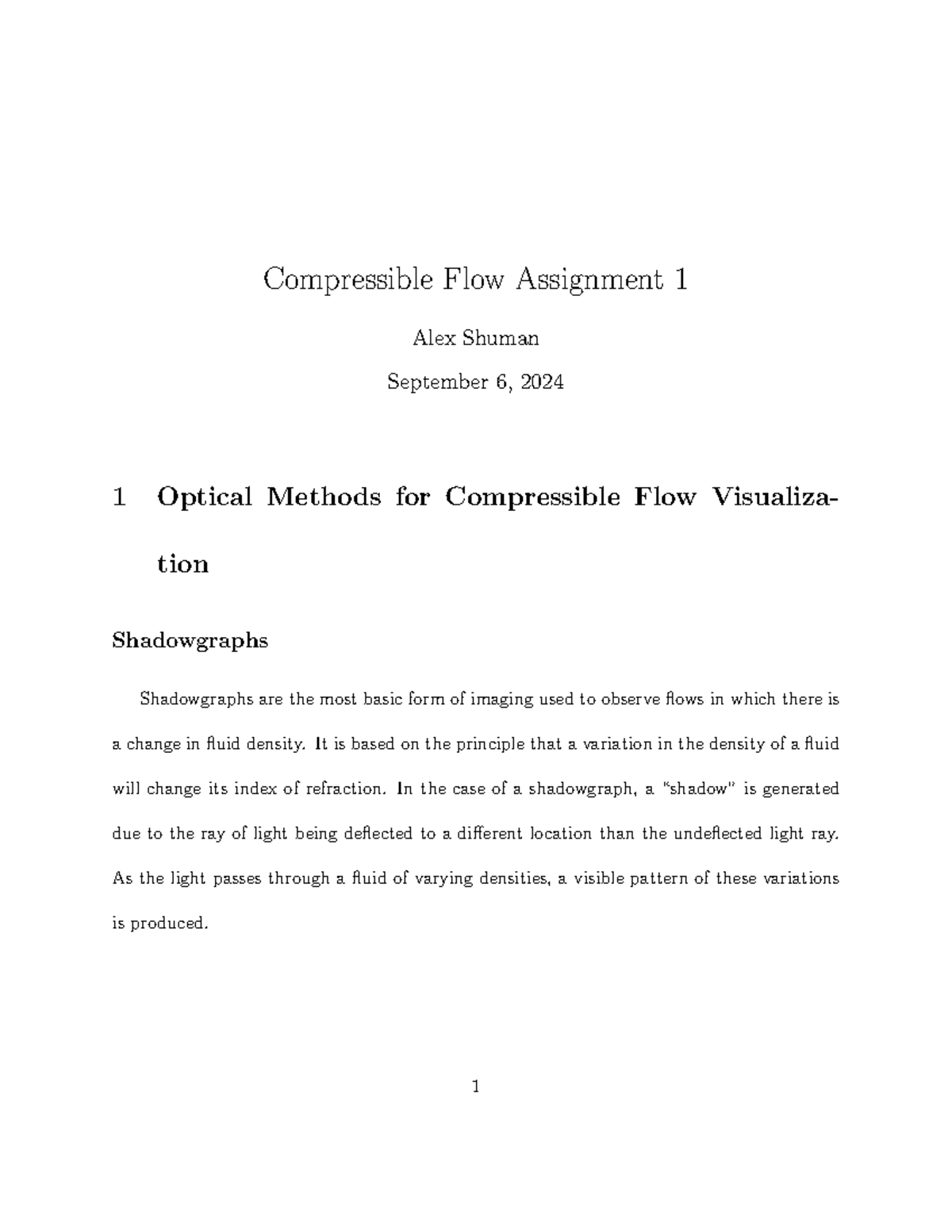 Comp Flow HW1 - Assignment 1 - Compressible Flow Assignment 1 Alex ...