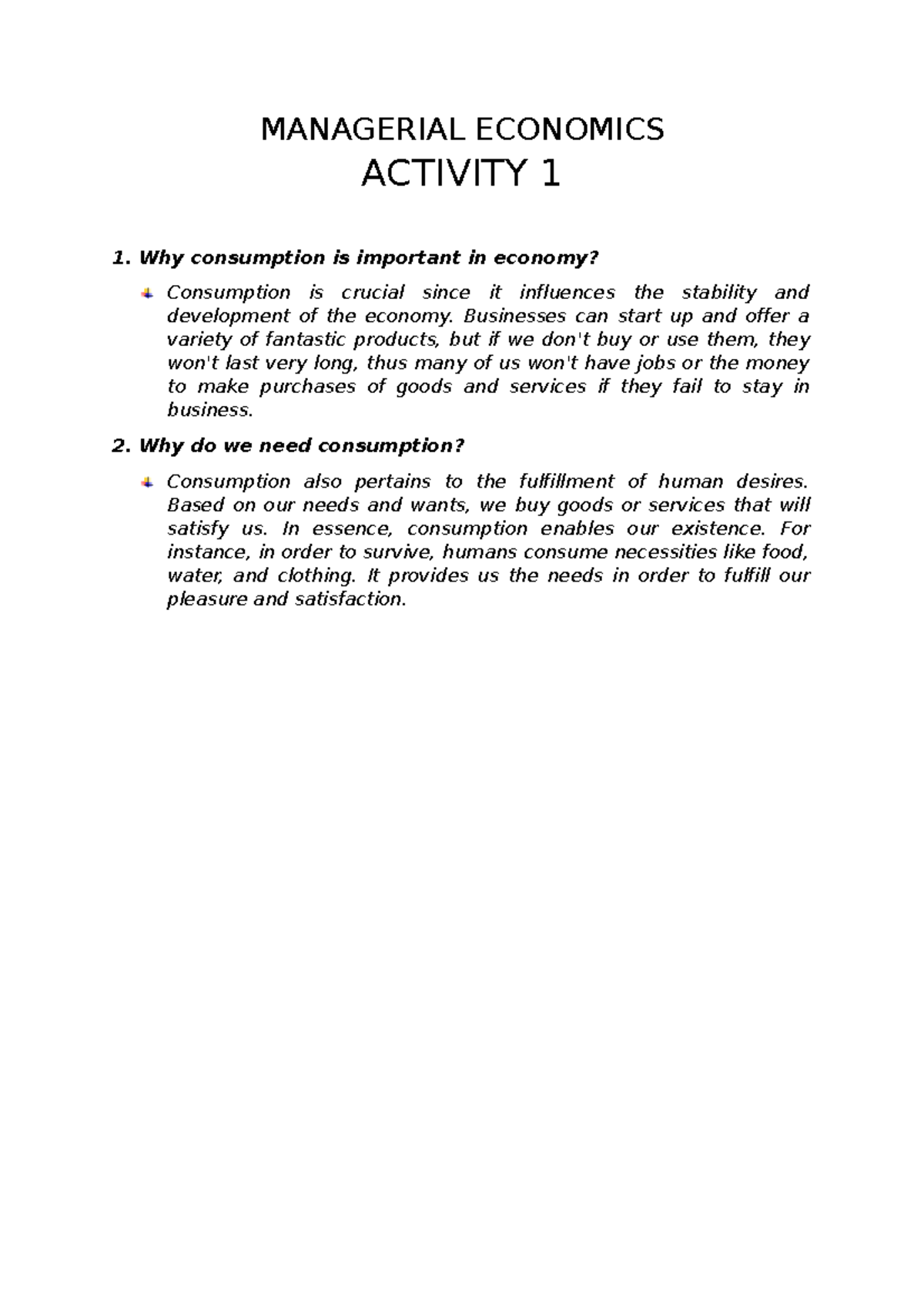 Managerial Economics Additional information MANAGERIAL ECONOMICS