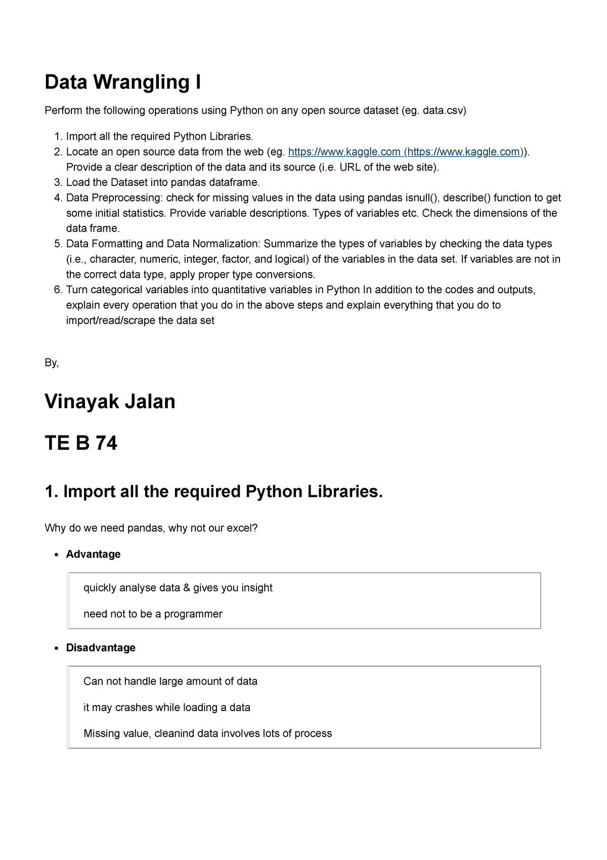 data wrangling assignment 1