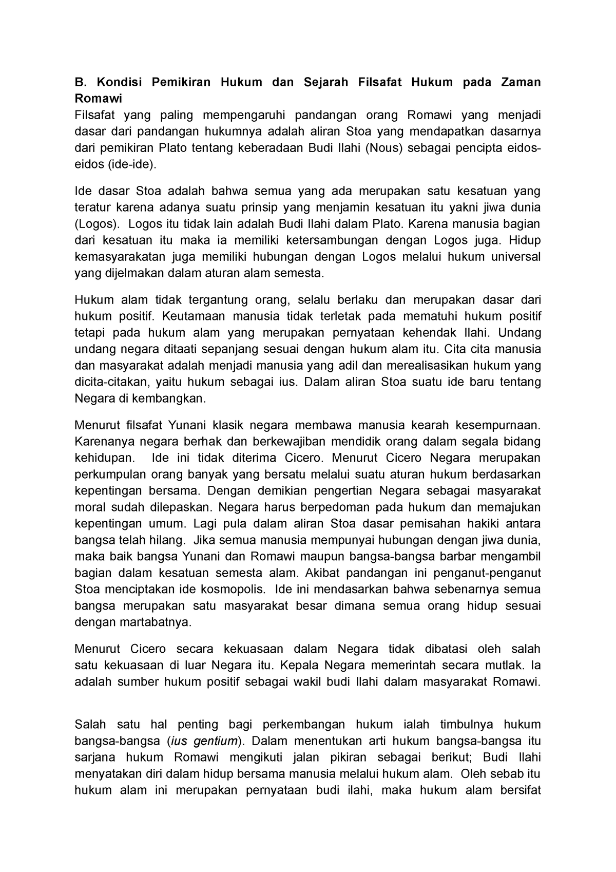 Diskusi 2 Filsafat Hukum - B. Kondisi Pemikiran Hukum Dan Sejarah ...