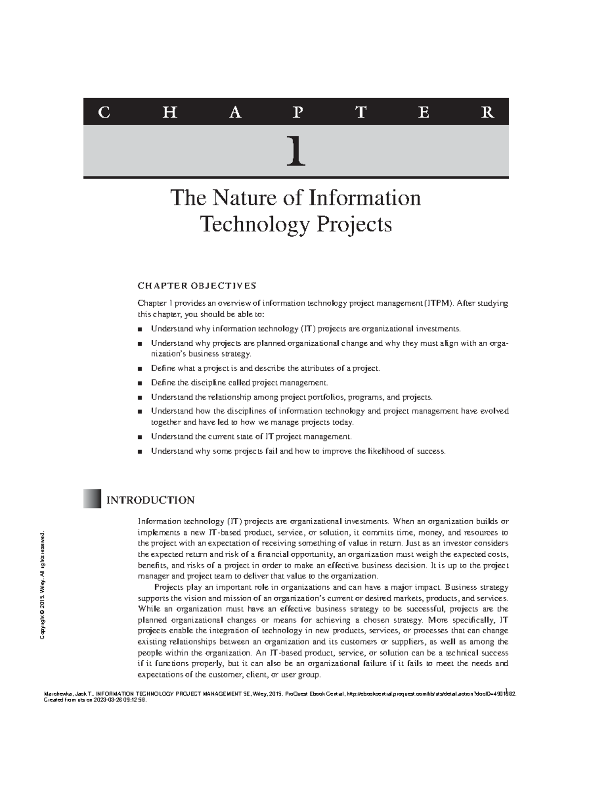 Information Technology Project Management 5E - (Chapter 1 The Nature Of ...