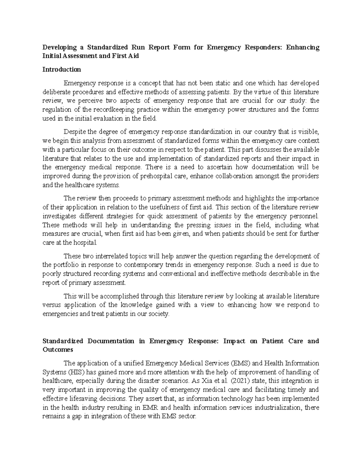 BretRTJHRRLFDGHFGH - Developing a Standardized Run Report Form for ...