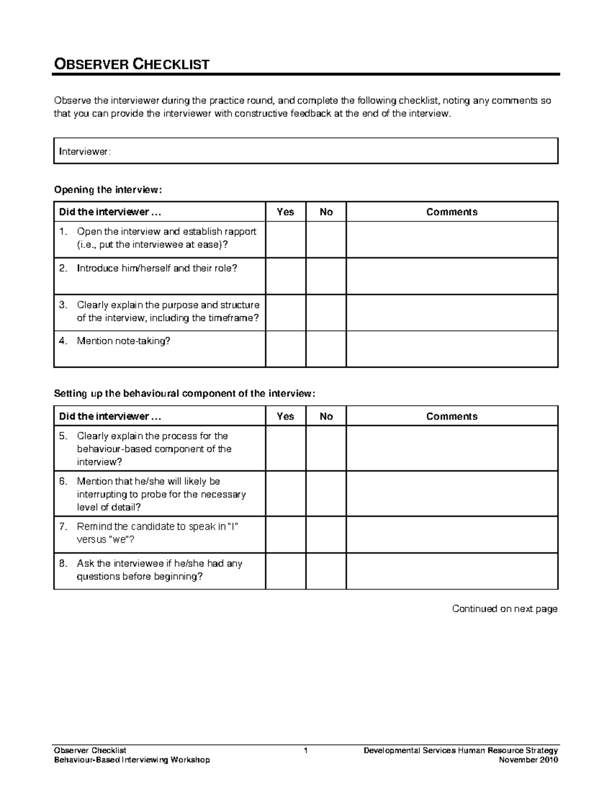 Psychological Checklist Pyc3712 - Observer Checklist 1 Developmental 