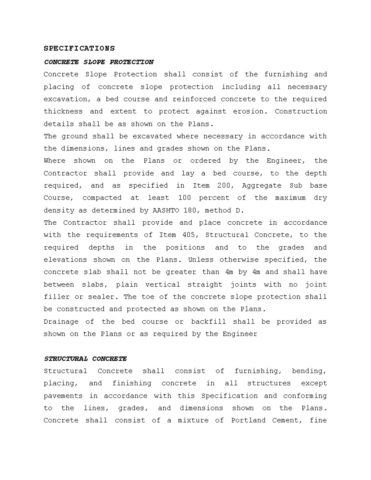 Hand RE 8 - LectureNotes - SPECIFICATIONS CONCRETE SLOPE PROTECTION ...