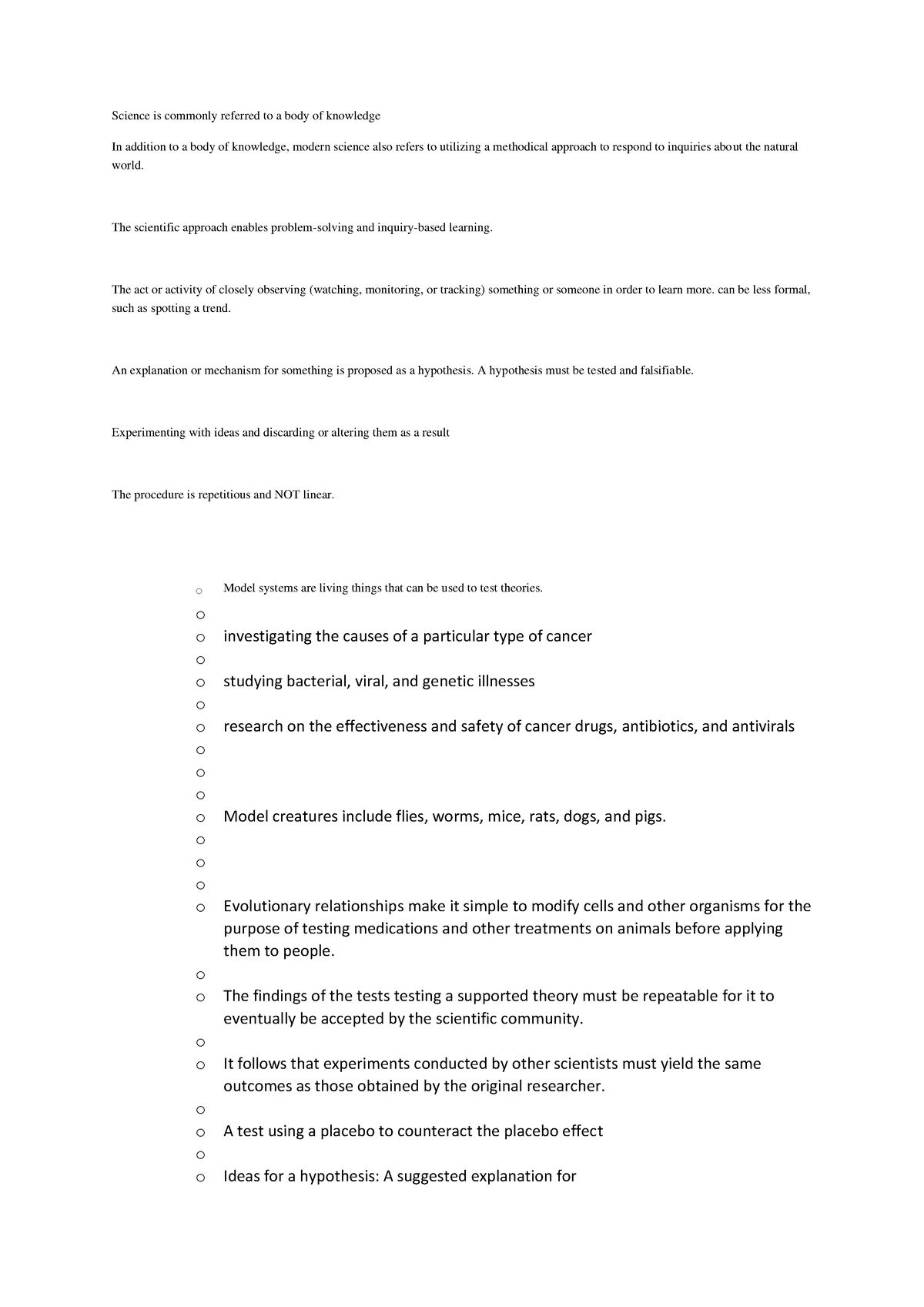 Chapter 1 - LECUTURE NOTES - Science is commonly referred to a body of ...