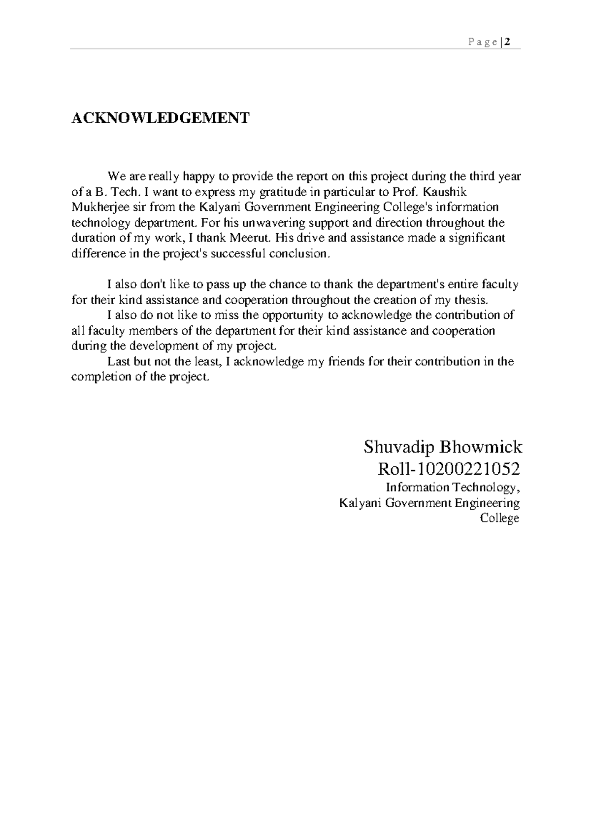 CA2-Reports on Compiler Design Topics 40 - ACKNOWLEDGEMENT We are ...