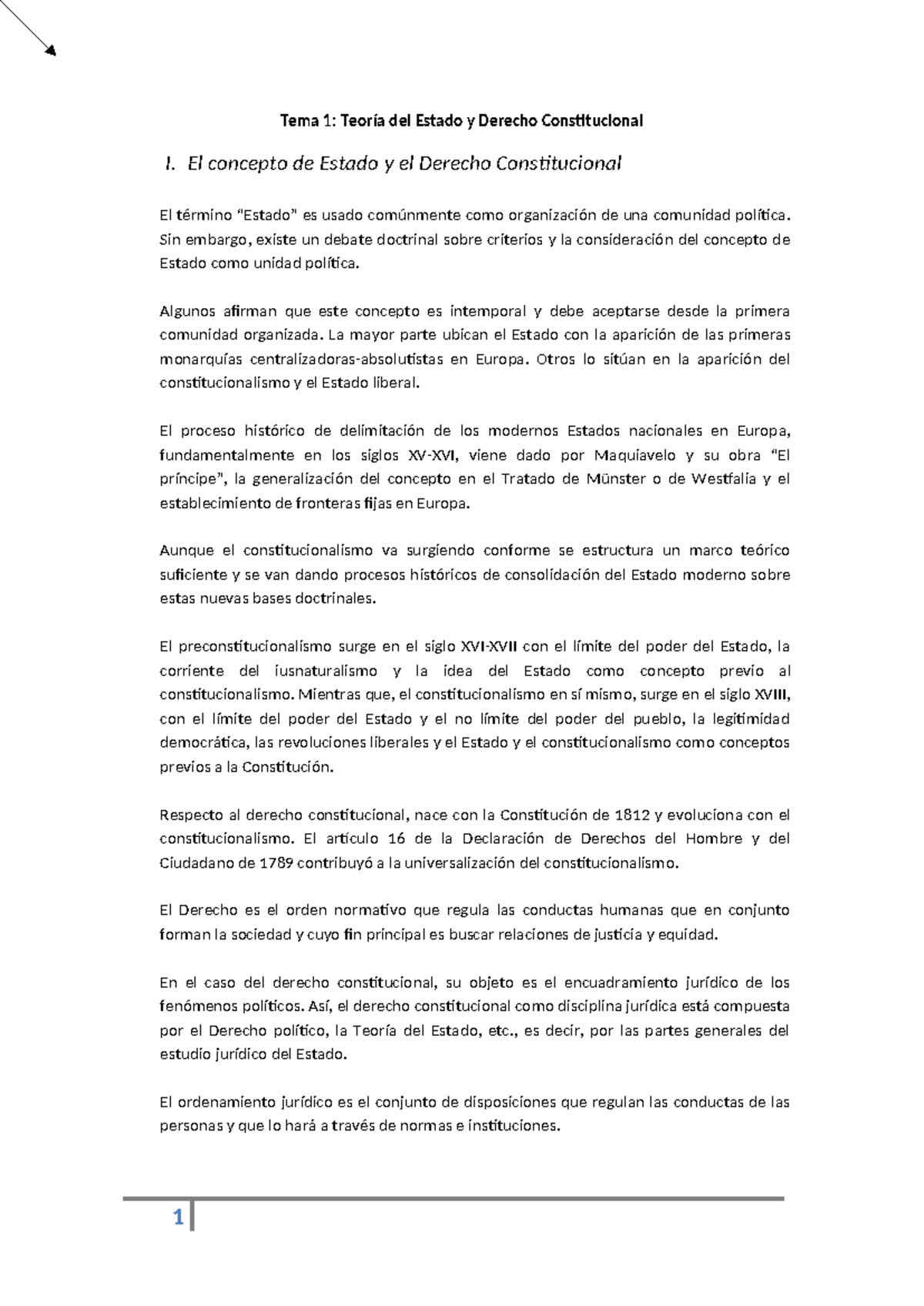 Tema 1 - apuntes t1 derecho constitucional - Tema 1: Teoría del Estado ...