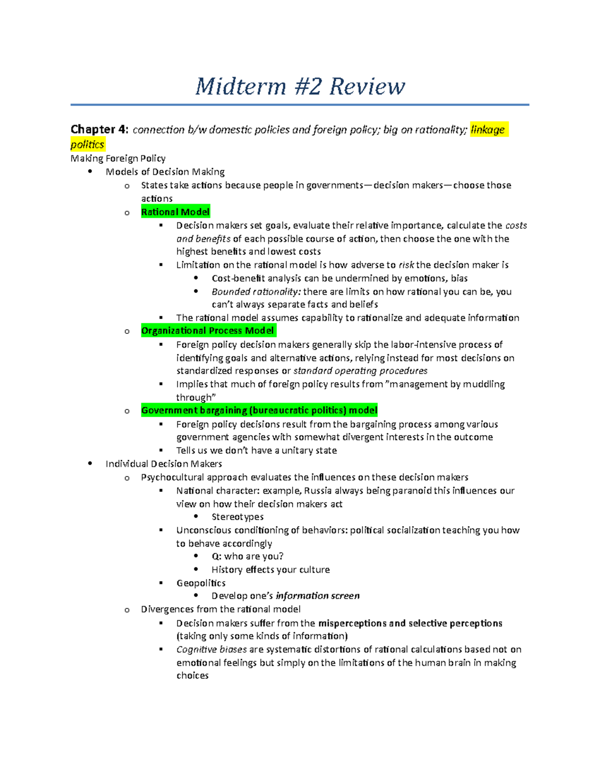 Midterm #2 Review - Lecture Notes 1 - Midterm #2 Review Chapter 4 ...