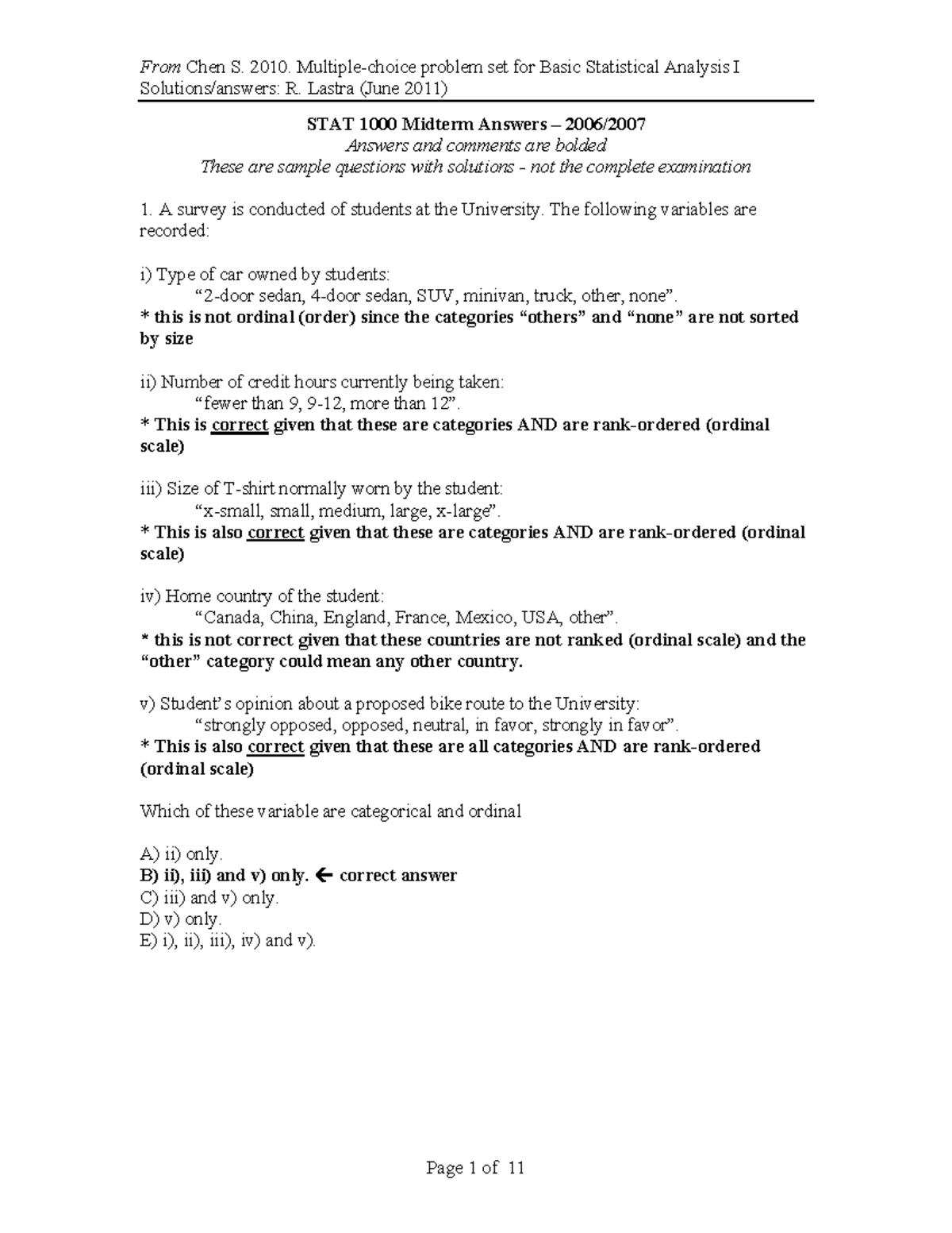 Sample/practice Exam 5 May 2006, Questions And Answers - Solutions ...