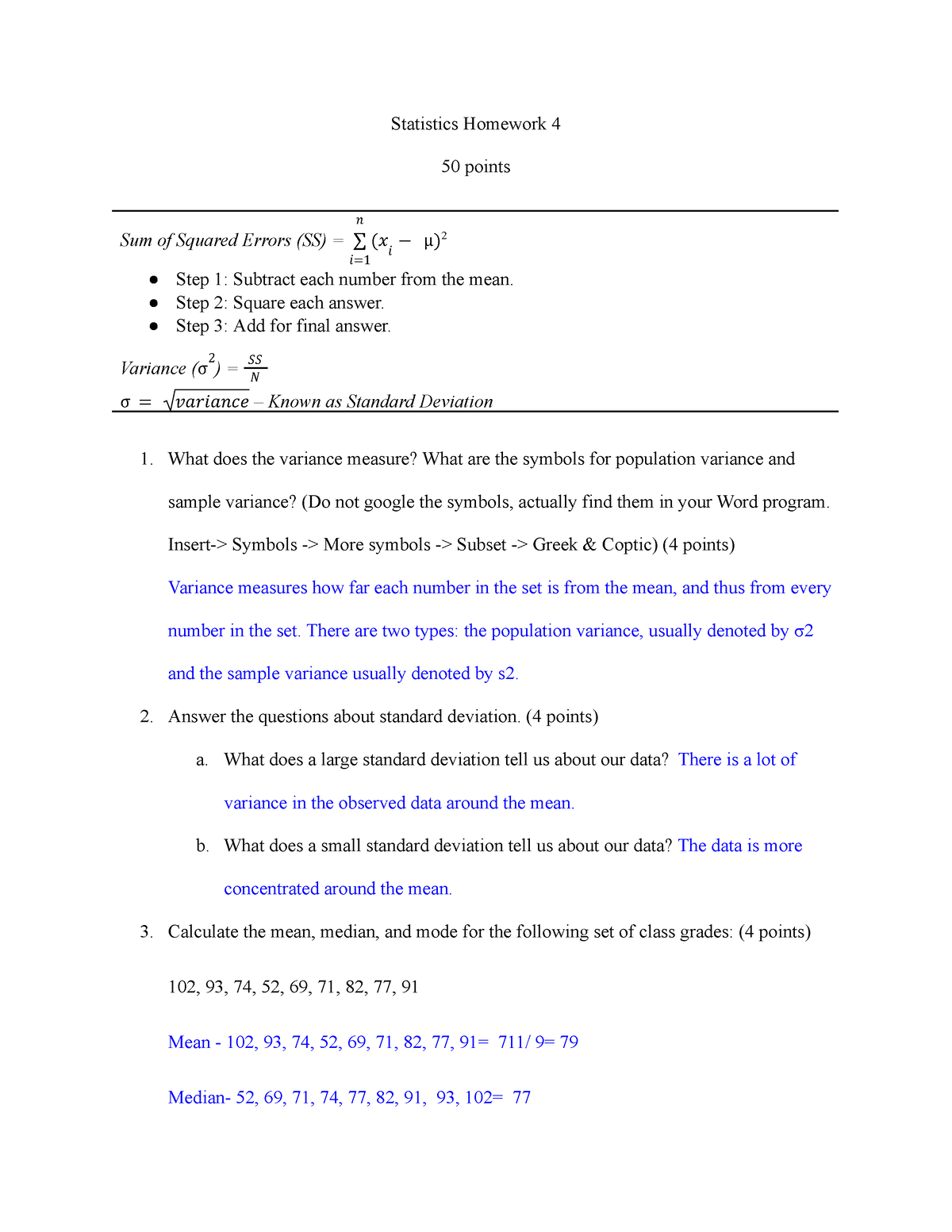 unit data and statistics homework 4