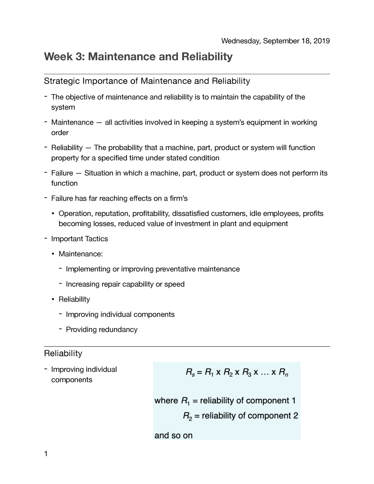 3.3 presentation assignment maintenance and reliability