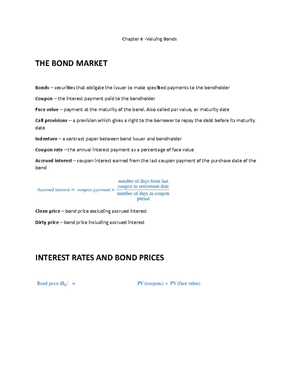 Chapter 6 -Valuing Bonds - Chapter 6 -Valuing Bonds THE BOND MARKET ...