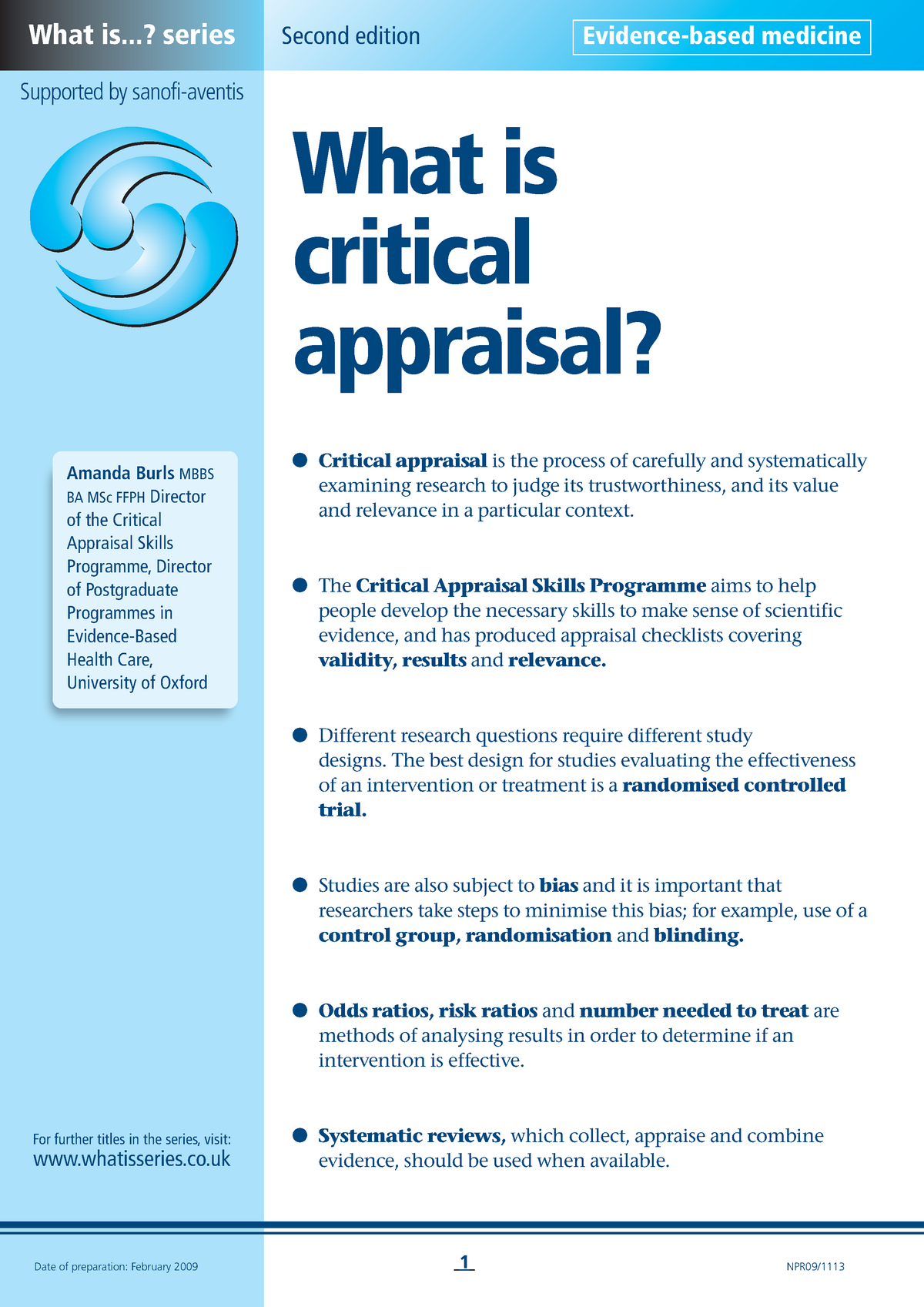 what is critical appraisal of research