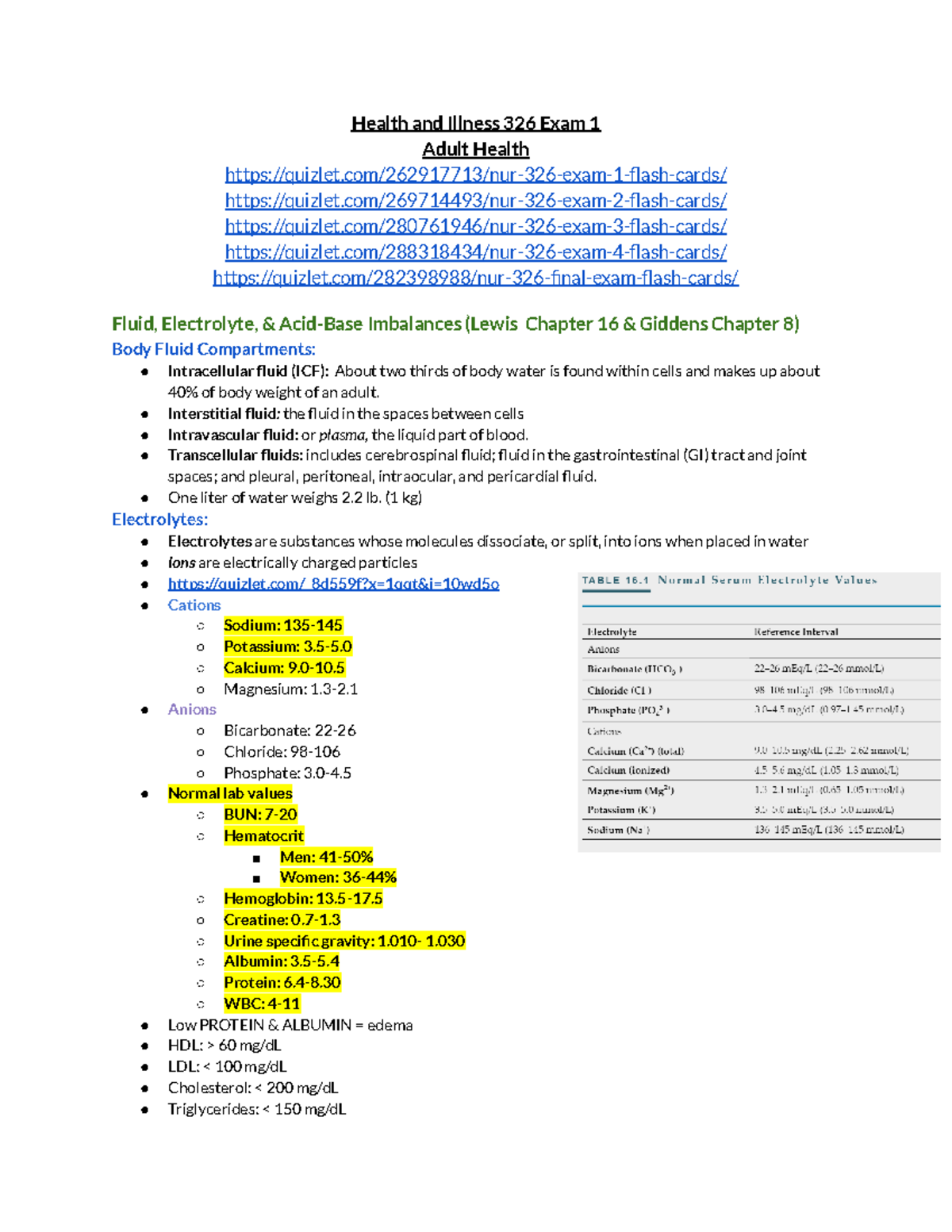 Health And Illness 326 Exam 1 - Health And Illness 326 Exam 1 Adult ...