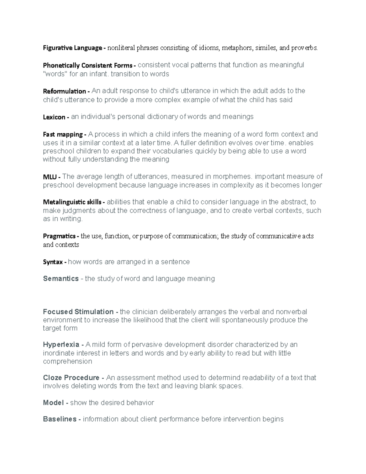 Final exam vocab part 1 These notes are from Professor Stewart's