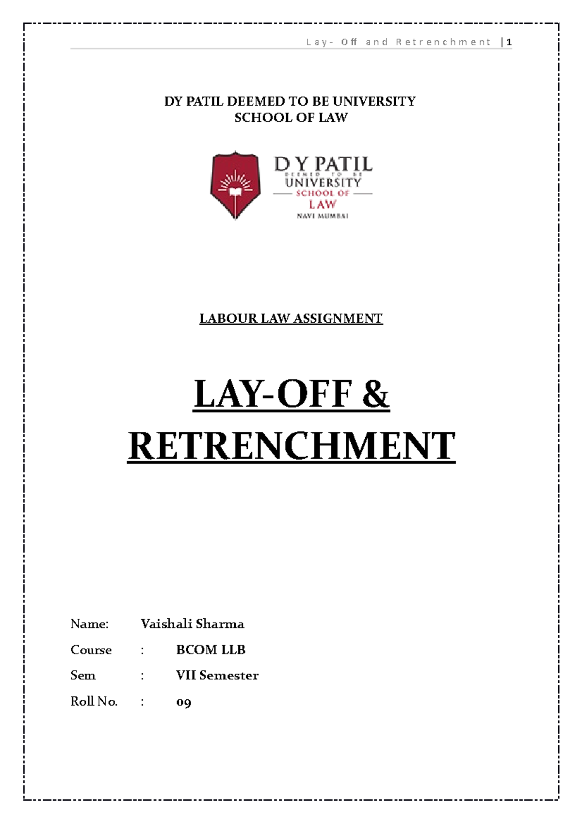 assignment of labour legislation