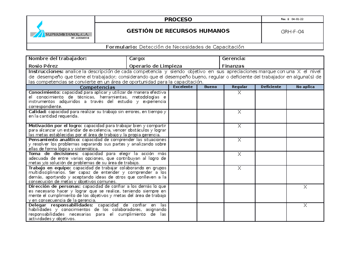 GRH-F-04 Detección de necesidades de capacitación. Rosio docx - PROCESO