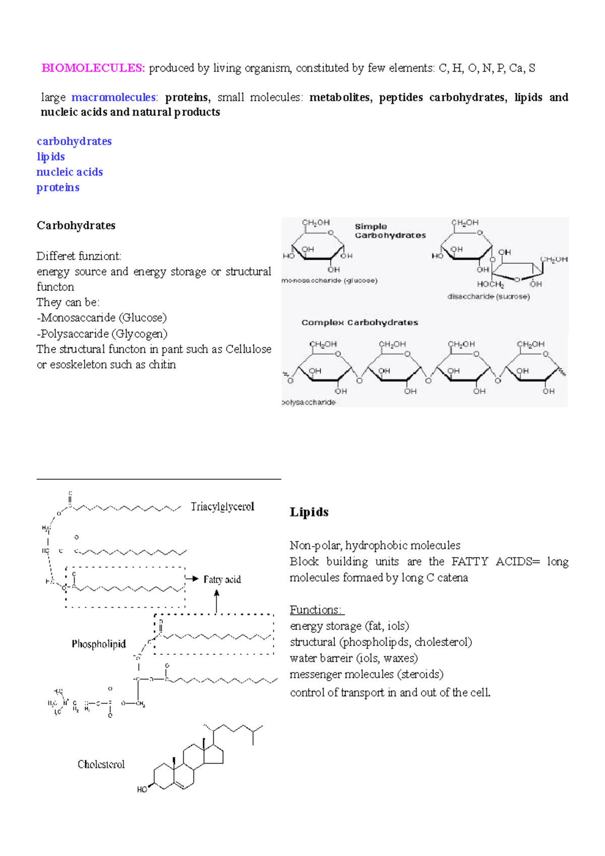 Biomolecules structure and function Lezione 1 BIOMOLECULES produced living organism
