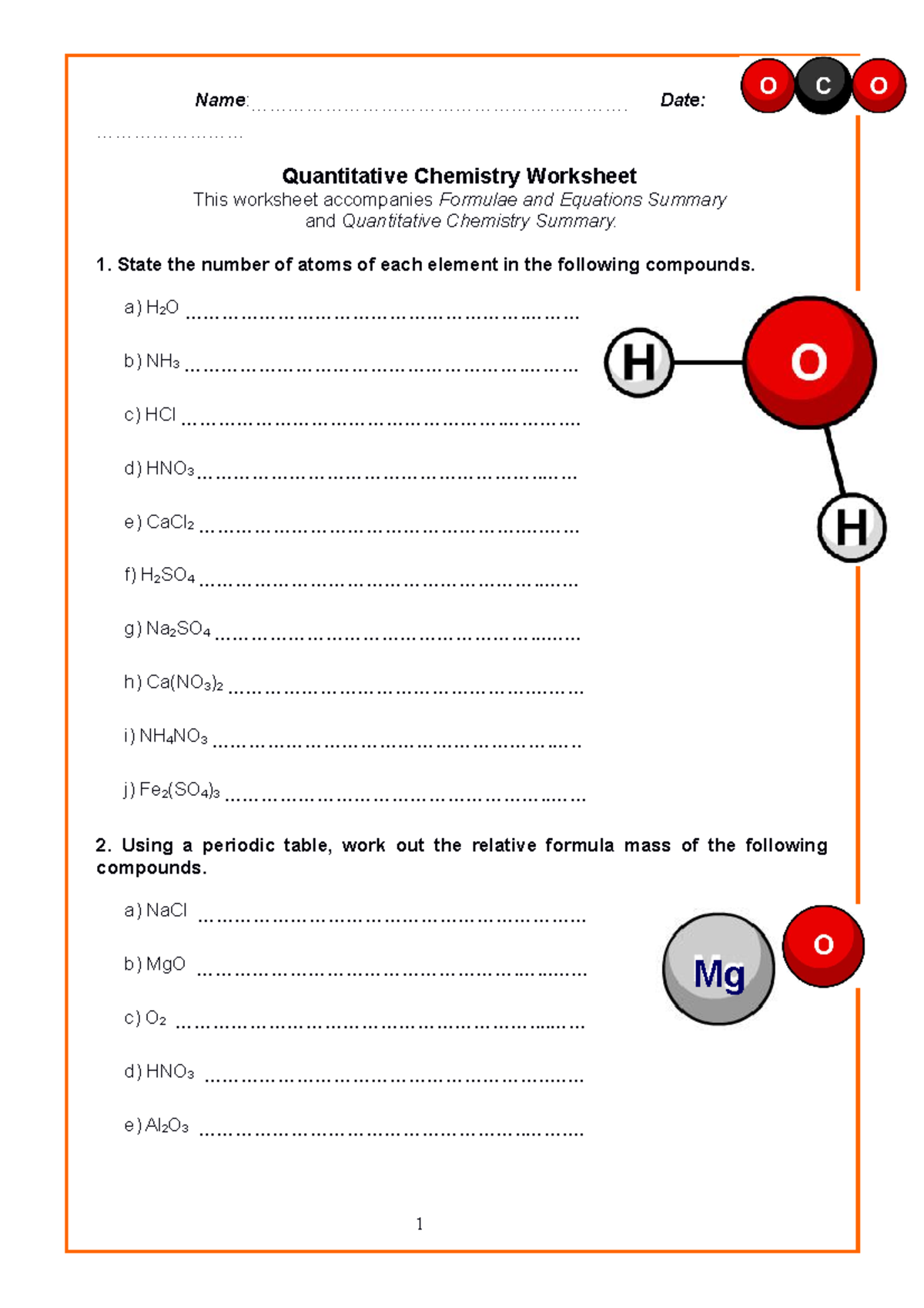 Quantitative Worksheet - ........................ Quantitative ...