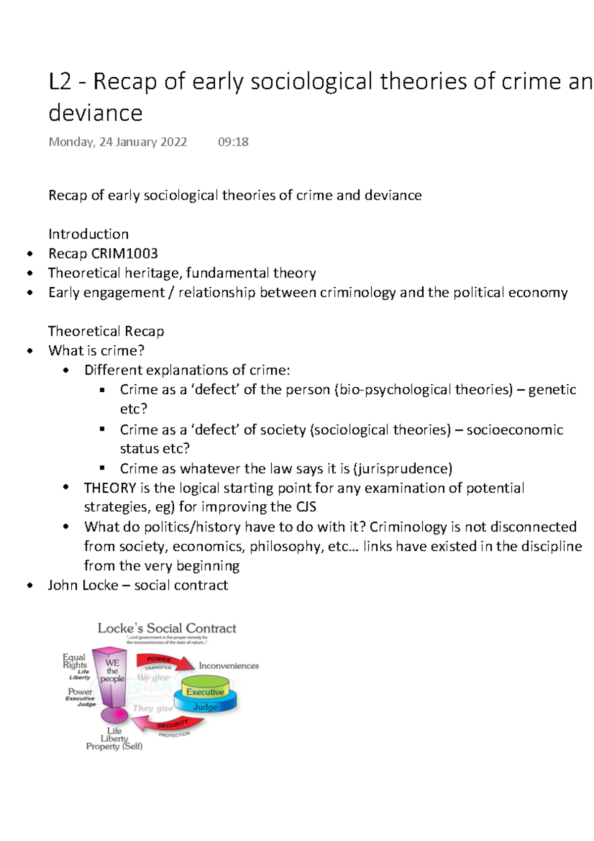 L2 Recap Of Early Sociological Theories Of Crime And Deviance Recap Of Early Sociological 4473