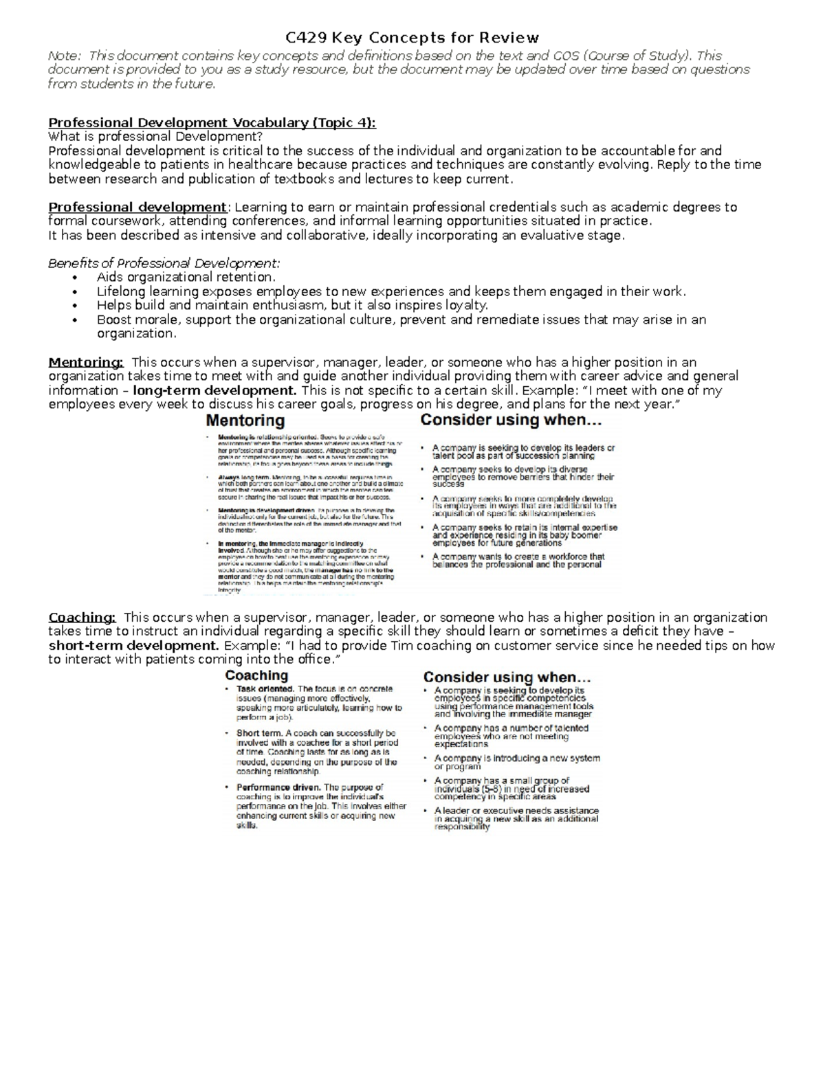 C429 Topic 4 Study Guide Ch. 2 - Note: This document contains key ...