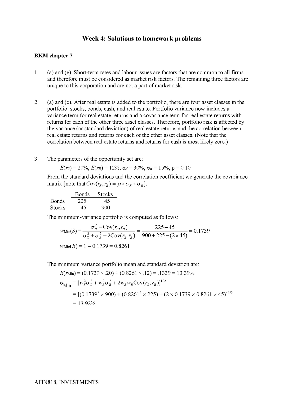 Week 4 Solutions - Solution - Week 4: Solutions To Homework Problems ...