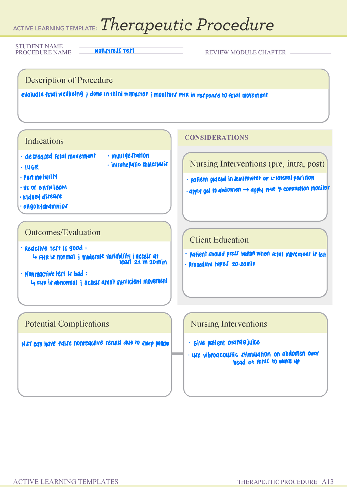 reduction-of-risk-b-ati-template-student-name-procedure-name