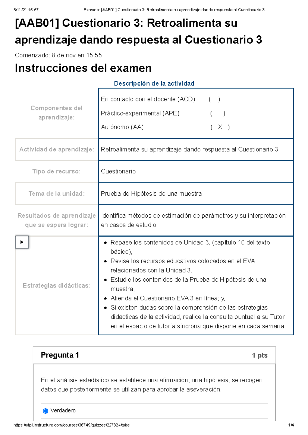 Examen [AAB01] Cuestionario 3 Retroalimenta Su Aprendizaje Dando ...