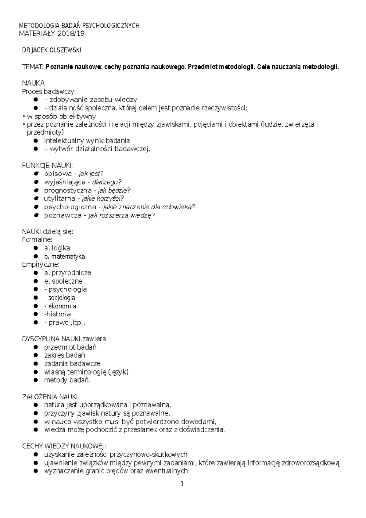 Metodologia Badań Psychologicznych 2019 Pdf www.studocu.com