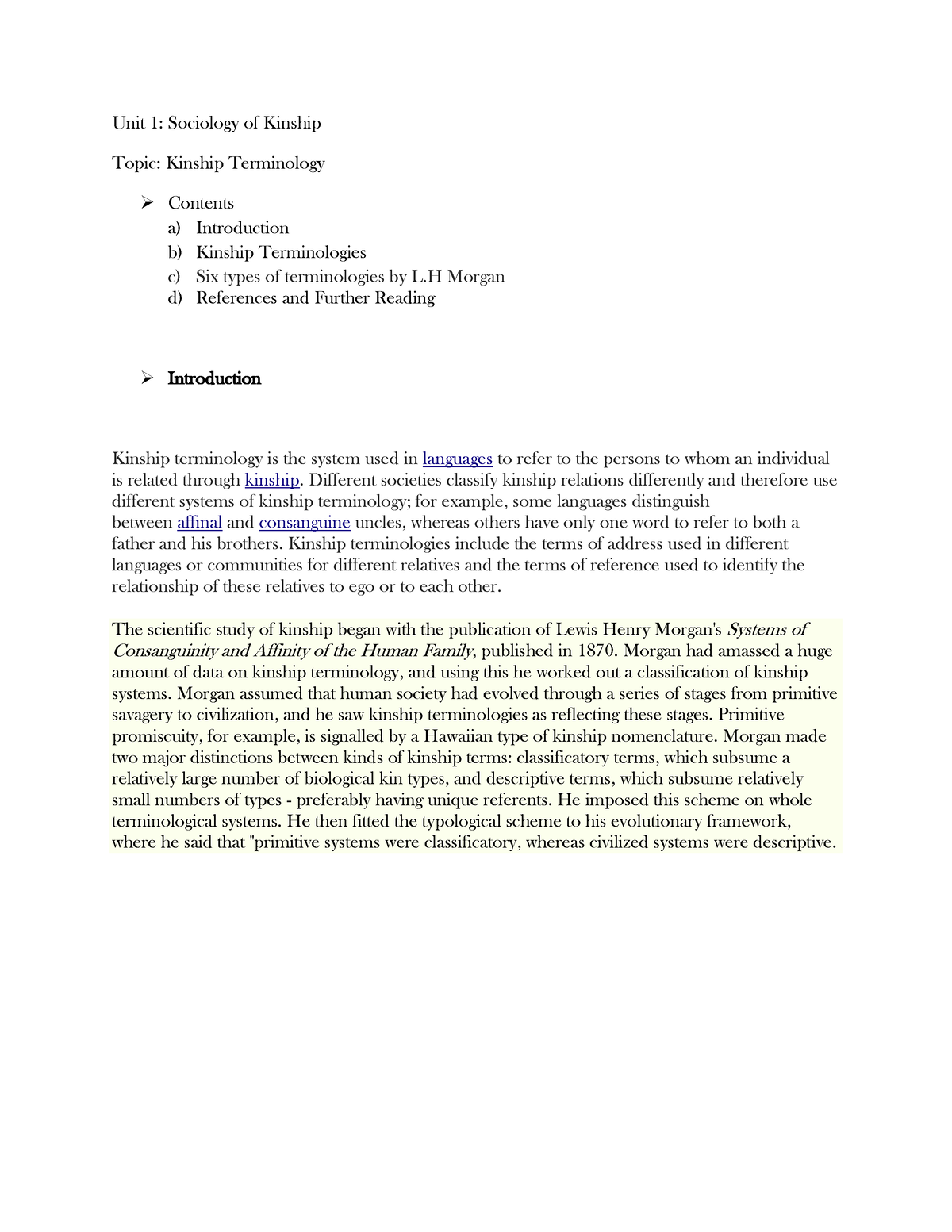 sociology essays on kinship