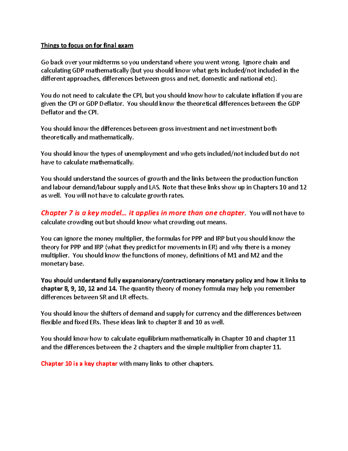 Things+to+focus+on+for+final+exam+ 002 - Things to focus on for final ...