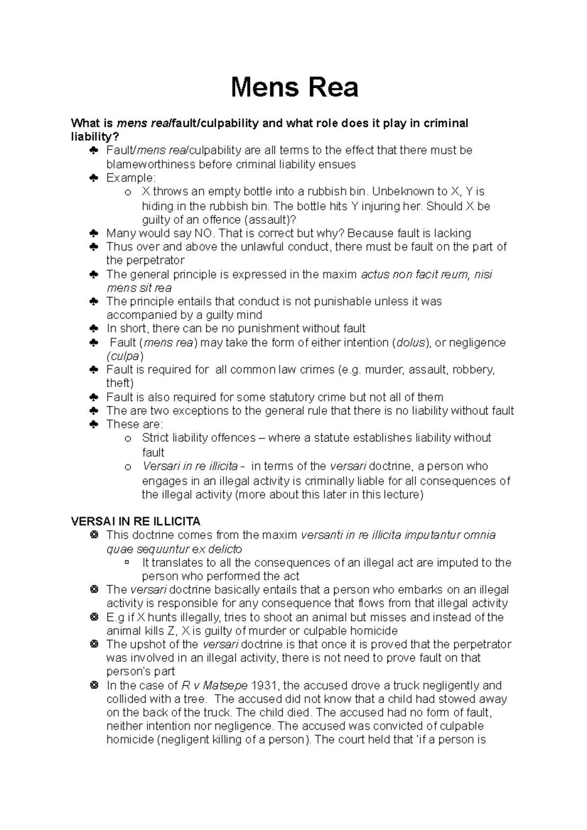 Mens Reans Rea covered by Blake Martin Mens Rea What is mens rea