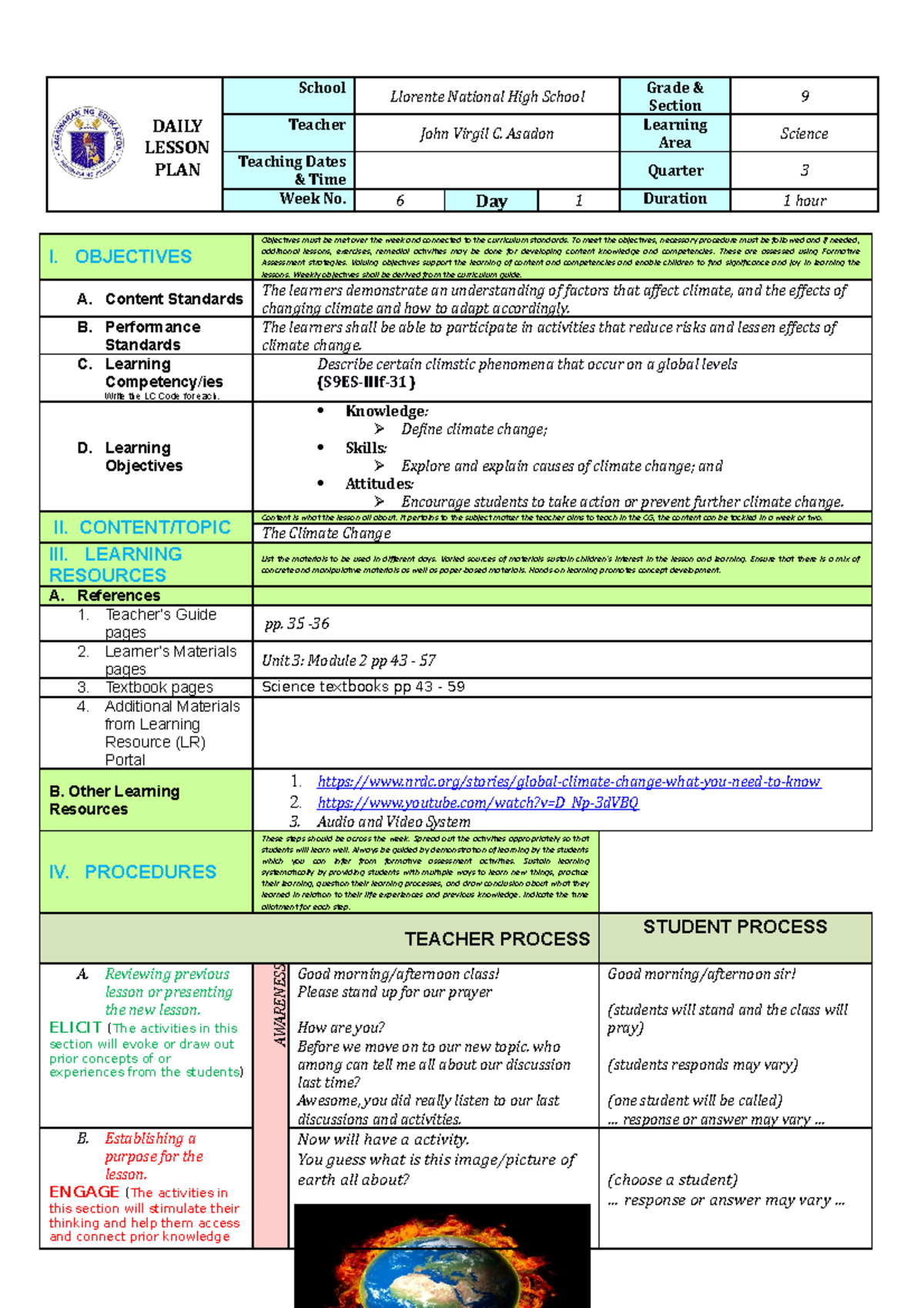 Detailed Lesson Plan In Science 3docx A Detailed Less - vrogue.co