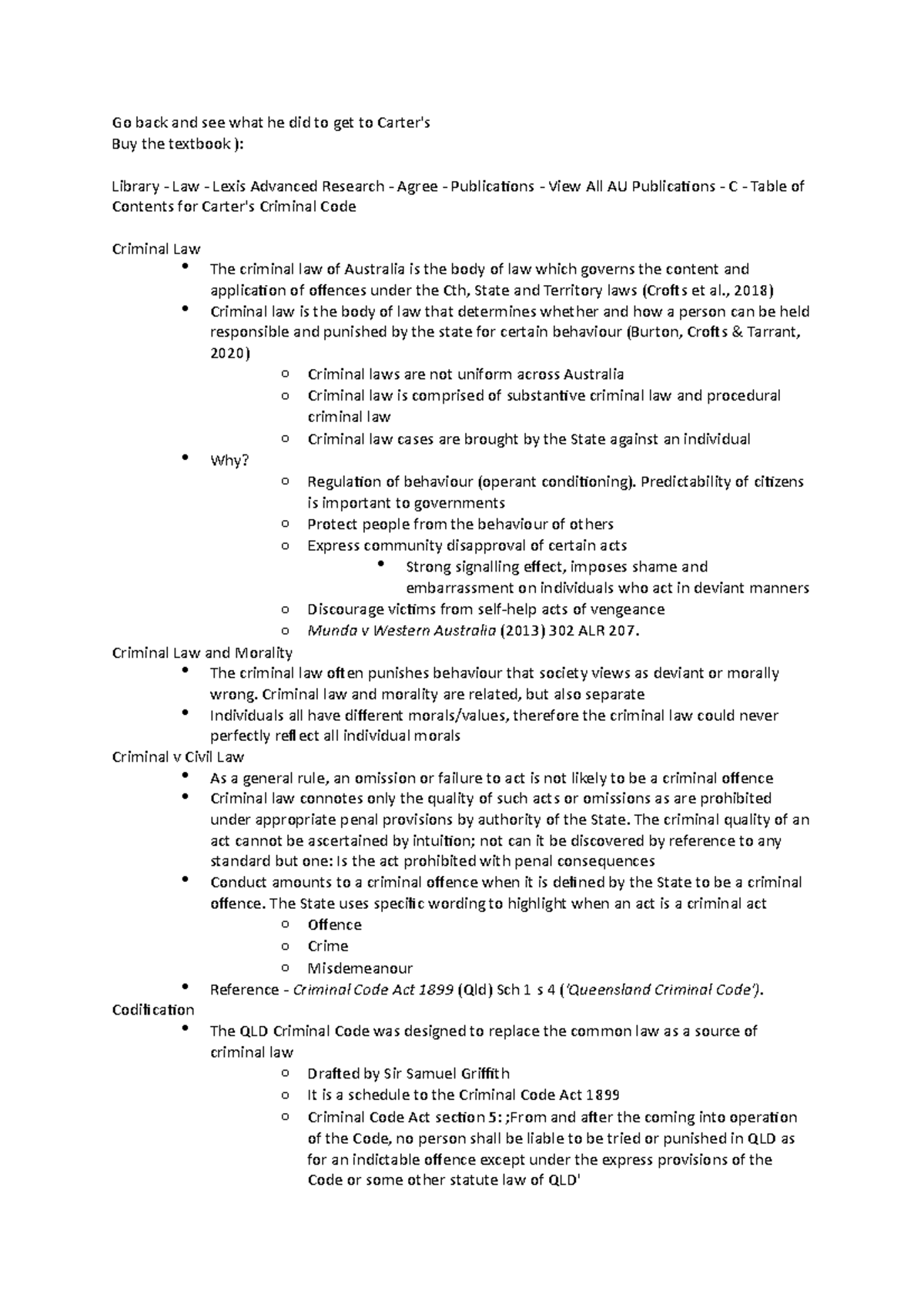 LLB106 Week 1 Lecture Notes - Go back and see what he did to get to ...