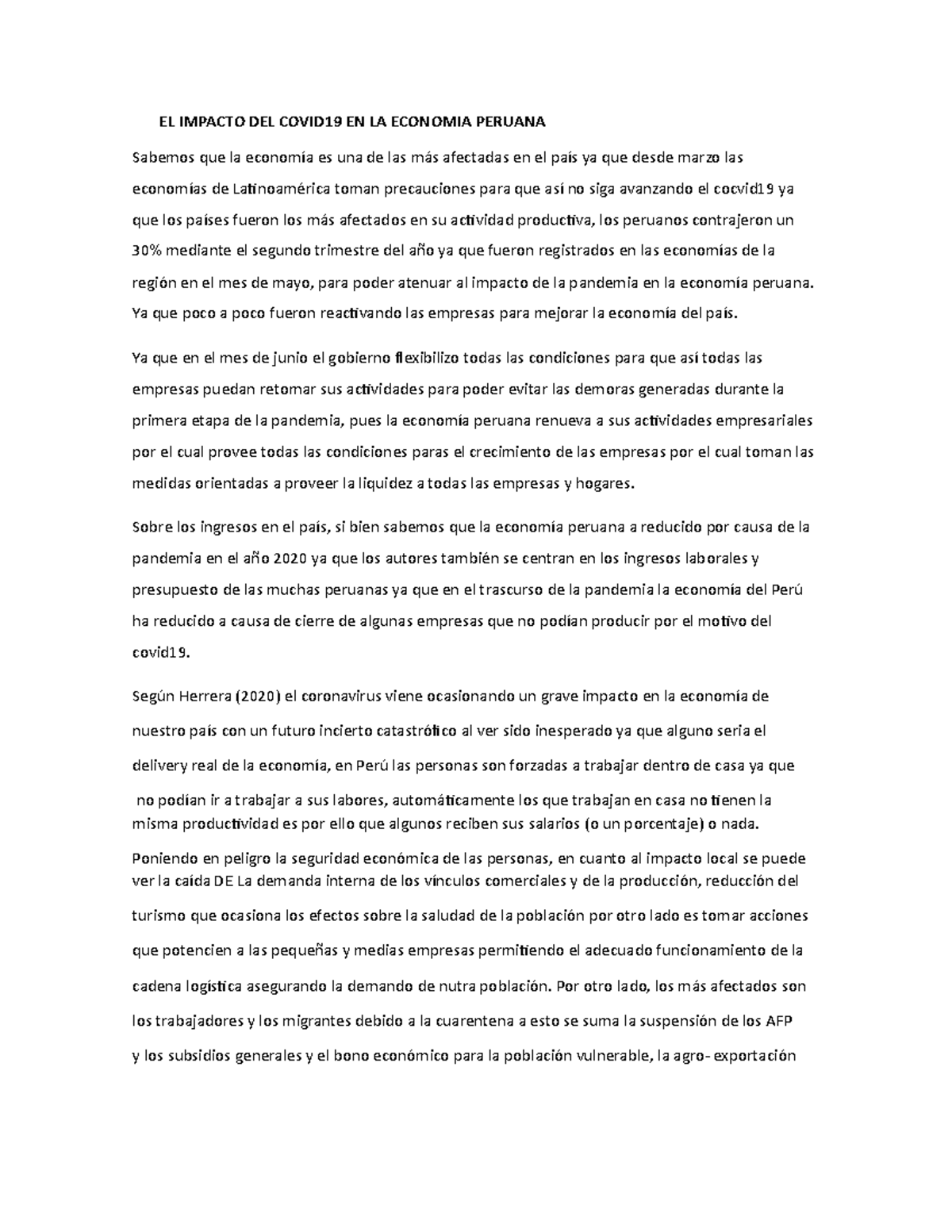 EL Impacto DEL Covid 19 EN LA Economia Peruana pagina 2 - EL IMPACTO ...