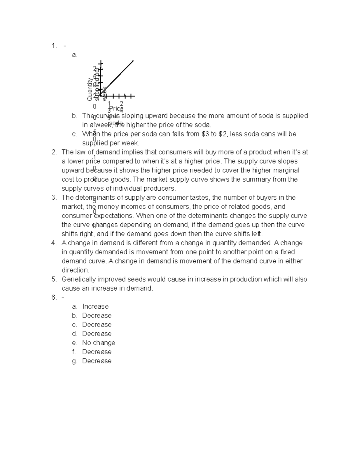 Supply Problem Set - 1. - a. b. The curve is sloping upward because the ...