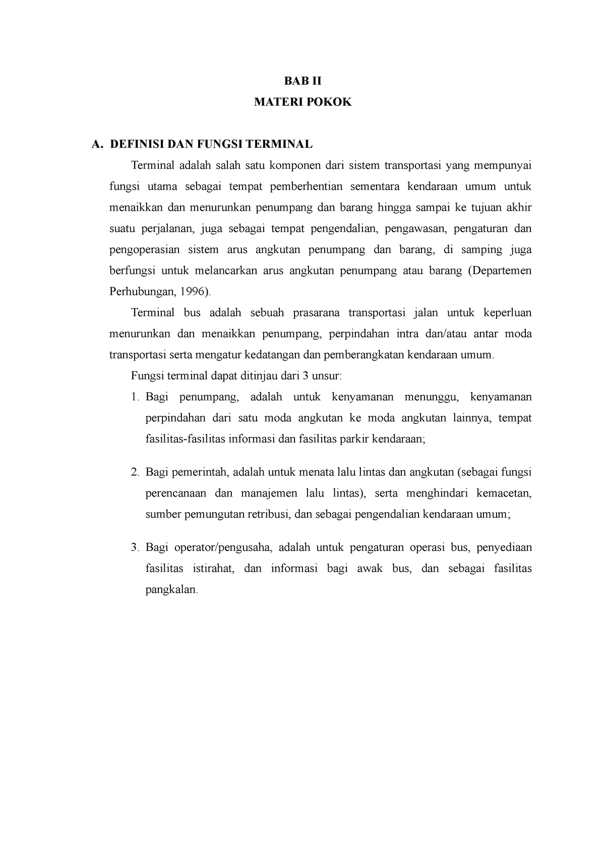 Rekayasa Terminal DAN Bandar Udara - Subbab 2.a-2.b - BAB II MATERI ...