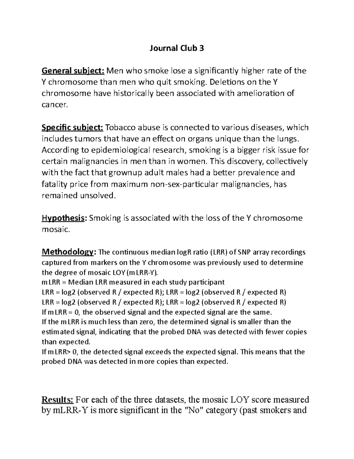 Journal+Club+3 - This is an example on how to write a Jounral club in ...