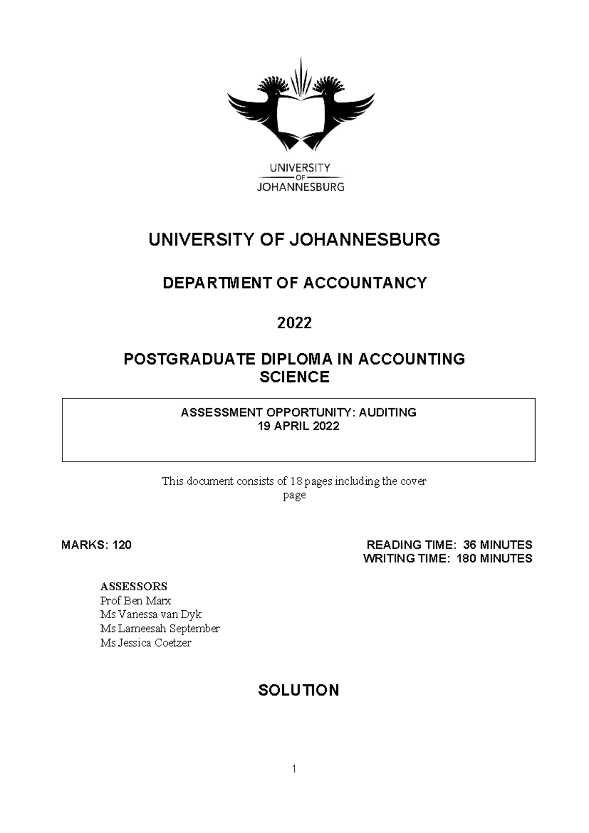 2022-april-solution-university-of-johannesburg-department-of