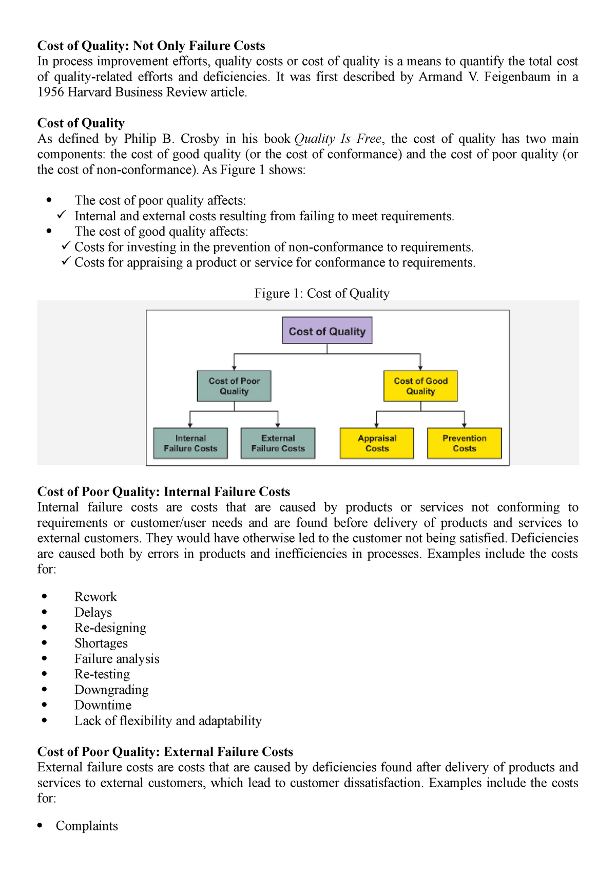 cost of quality case study