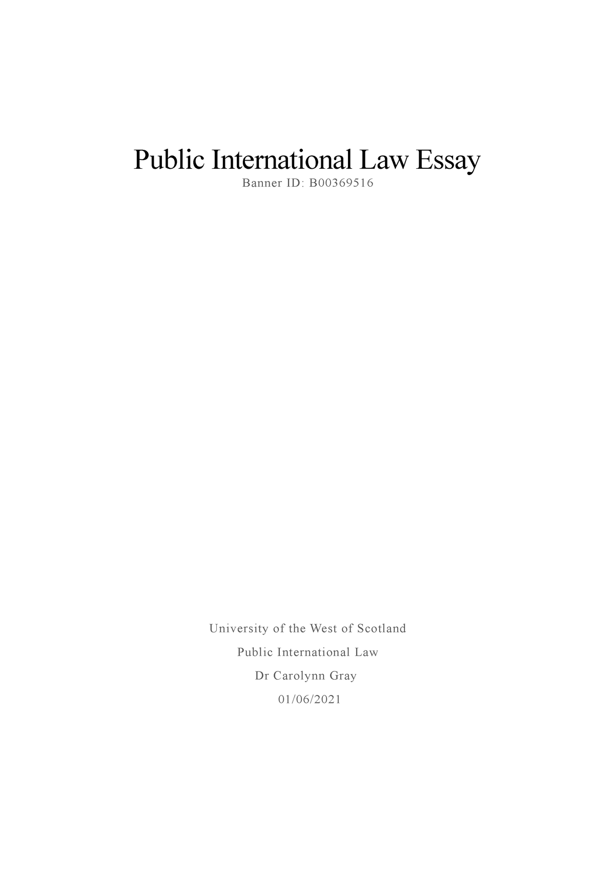 public international law essay