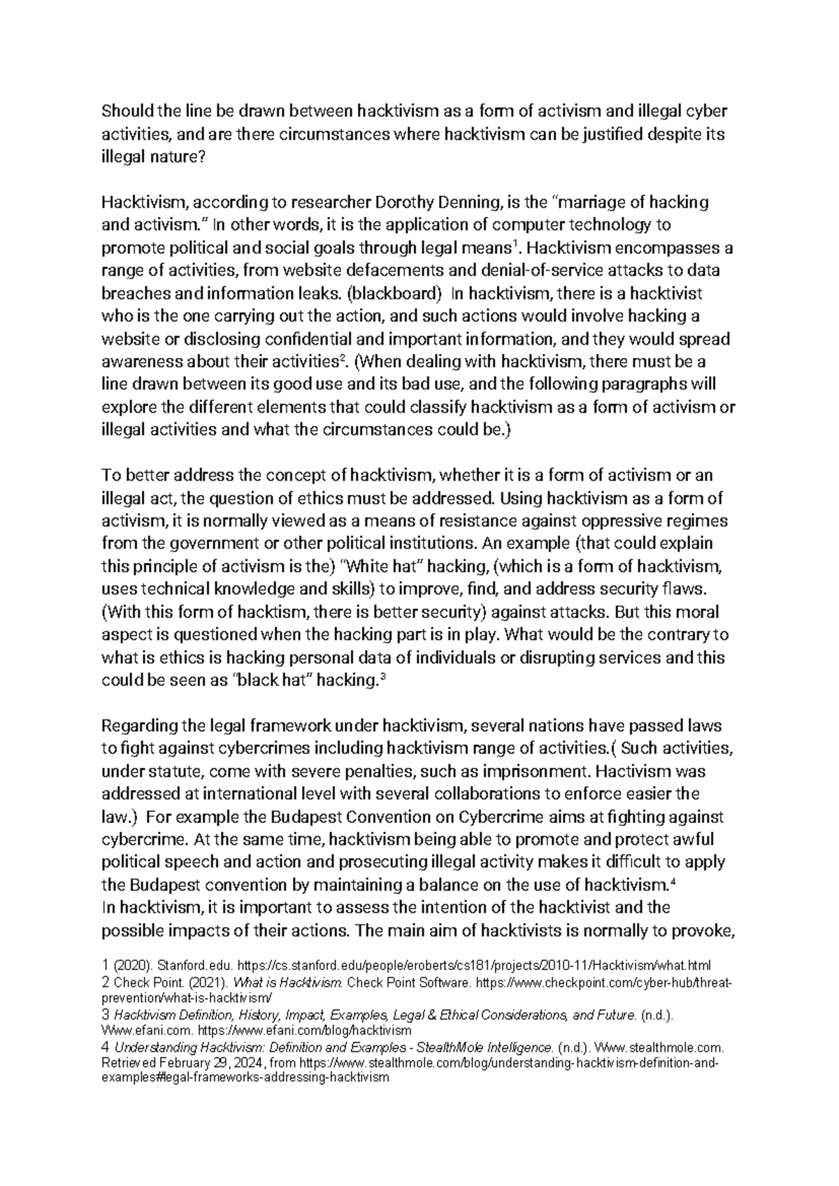 Hacktivism - Should the line be drawn between hacktivism as a form of ...