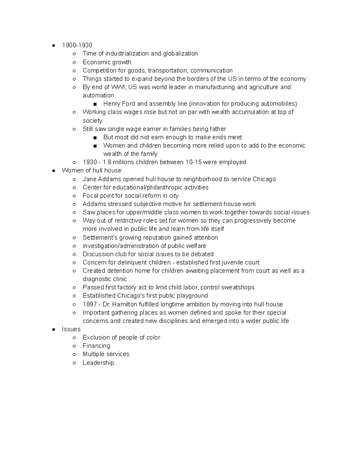 Lecture Notes Week 6 - Time of industrialization and globalization ...