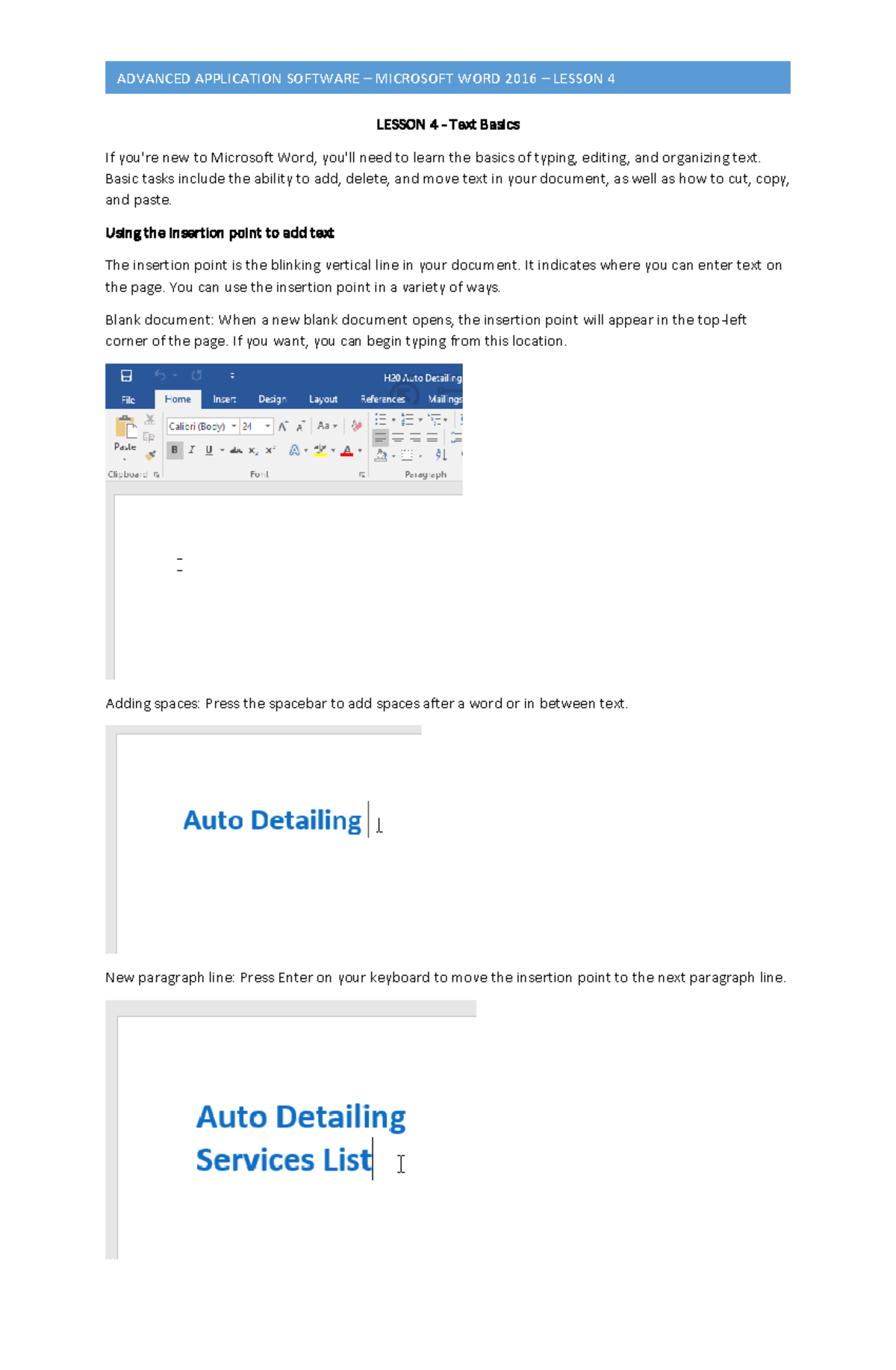 MS WORD Lesson 4 - FIRST Year Second Semester - Application Software ...